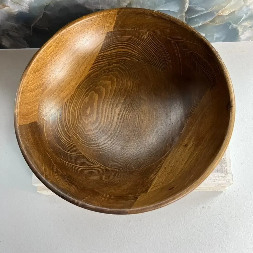 Hand Carved Salad Bowl 10